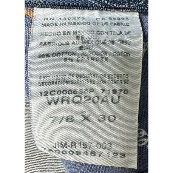 Wrangler Q-Baby Women's Blue Straight Leg Rhinestone Jeans - Size 7/8 (30x30) - Picture 7 of 7